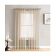 Hlc. me Canberra Sheer Voile Rod Pocket Curtain Panels, Taupe, 54x95
