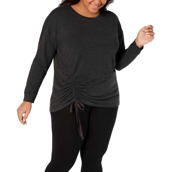  Women's Plus Size Ruched-Side Blouse Pullover Shirt Tops
