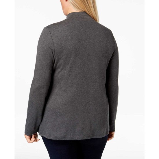  Women's Plus Size Cotton Mock-Neck Top Sweaters