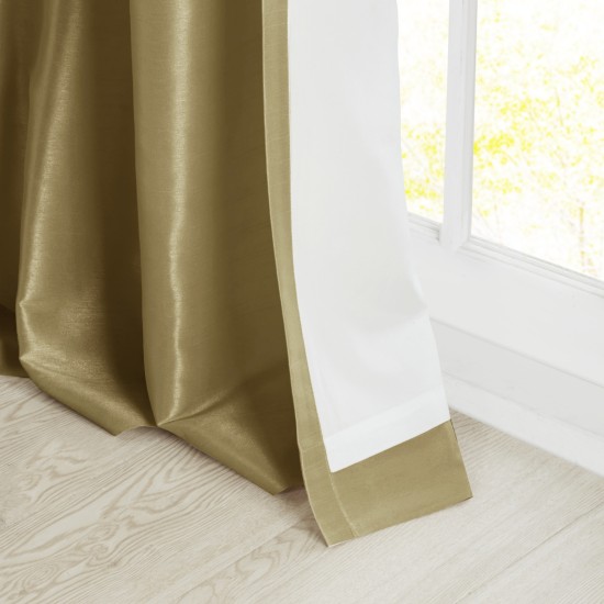  Emilia Faux Silk Curtain Panel, Twist Tab Top, 50×95, Bronze