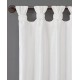  Emilia Twisted Tab Top Faux-Silk Window Panel, 50″ x 84″, White