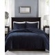  Harper Quilted Velvet 3-Pc. Coverlet Sets, Navy, King/California King