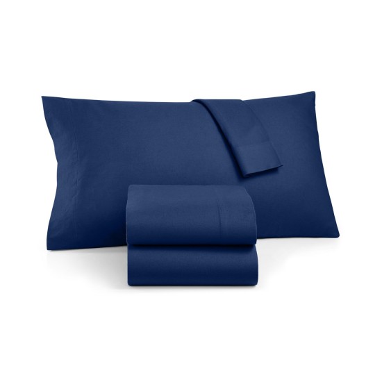  Solid Flannel Standard Pillowcase Pair, 20″ x 28″, Navy
