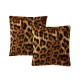  Printed Plush 18″ Decorative Pillow 2-Pack, Brown