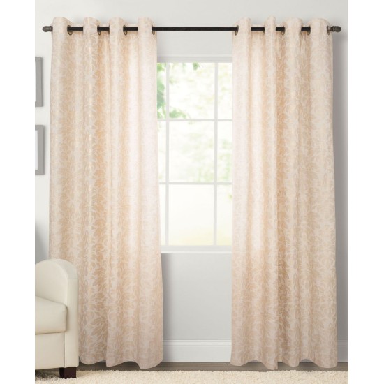 Natco Home Kailey Botanical Grommet Single Curtain Panel, Natural/Silver, 50