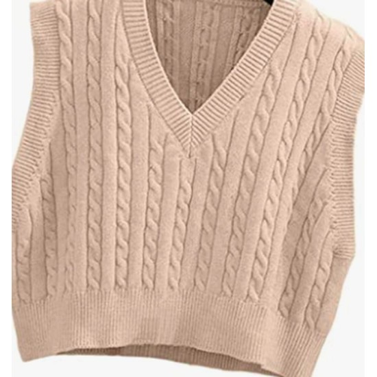 No Comment Juniors Cable-knit Sweater, Beige, Medium
