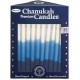  Hand Crafted Premium Chanukah Candles, Blue & White
