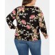 Style & Co Women’s Plus Size Printed Smocked Blouse Tops