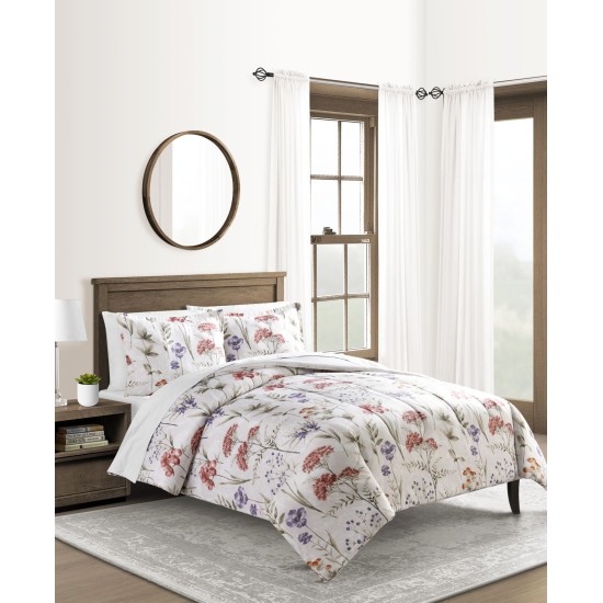  Lila 3-Pc. Reversible King Comforter Set Bedding