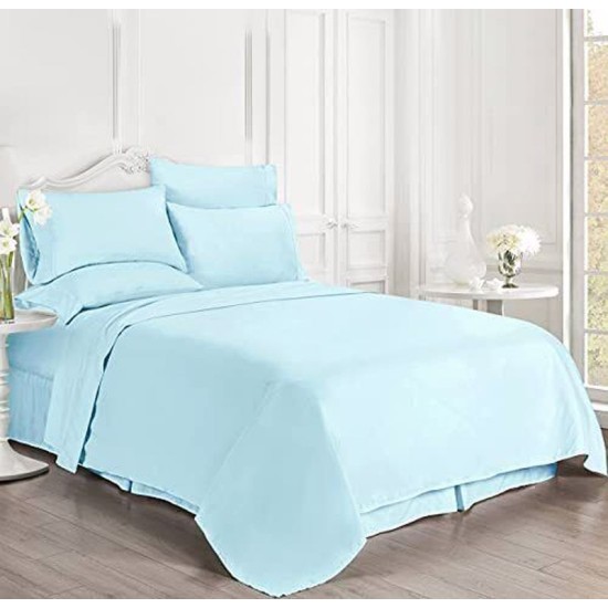  Luxury Bedding Collection Ultra-Soft Brushed Microfiber 6-Piece Bed Sheet Sets, Full, Aqua