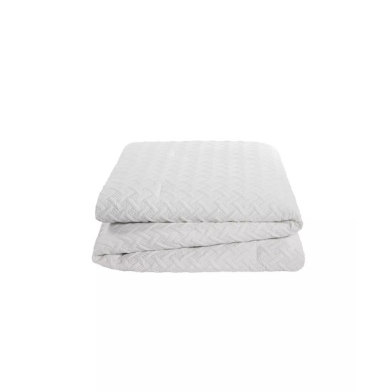  Nina II 3-Piece Geometric Polyester Comforter Sets, White, King