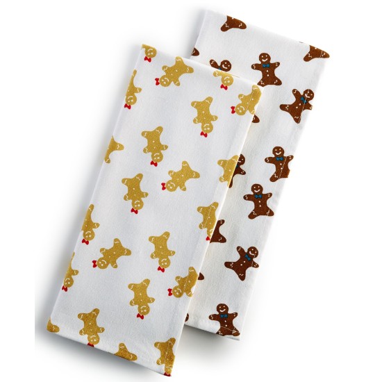 Celebrate Shop Gingerbread Men Dish Towels White One Size