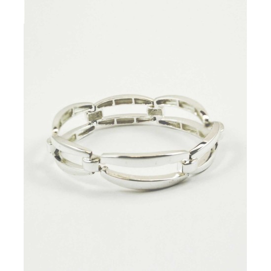  Silvertone Link Bracelet, Silver