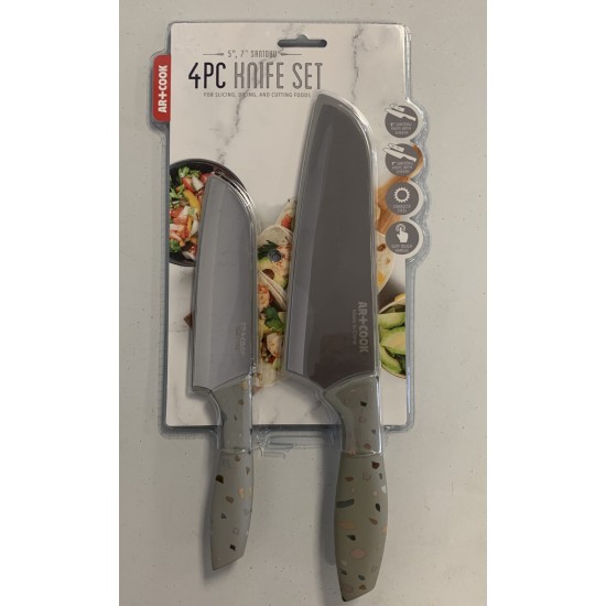 Art and Cook 4pc Santoku Knife Set