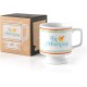  In Morning Ceramic Mug Stackable Ceramic Coffee Mug with Plenty of Vintage Charm, Holds 10 oz., Dishwasher Safe, Coffee Cup with Double-Sided Artwork, Makes a Great Gift!