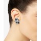  Silver-Tone Crystal, Stone & Imitation Pearl Cluster Clip-On Stud Earring, Black