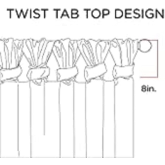  Emilia 50″ x 108″ Lined Faux-Silk Twisted Tab Window Panel, Pewter
