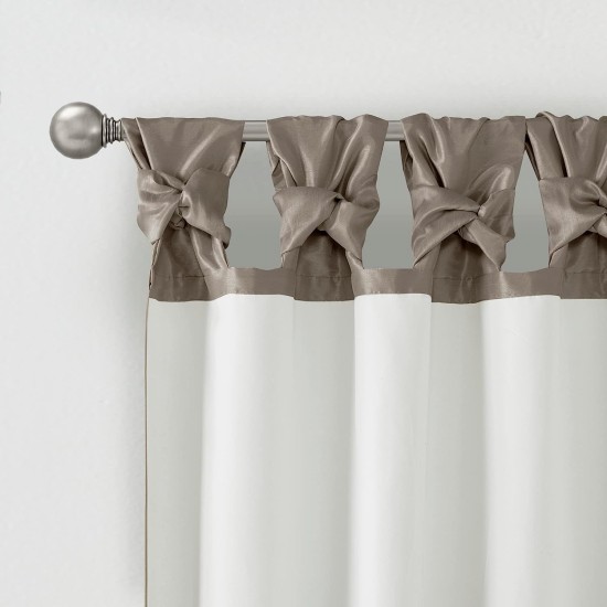  Emilia 50″ x 108″ Lined Faux-Silk Twisted Tab Window Panel, Pewter