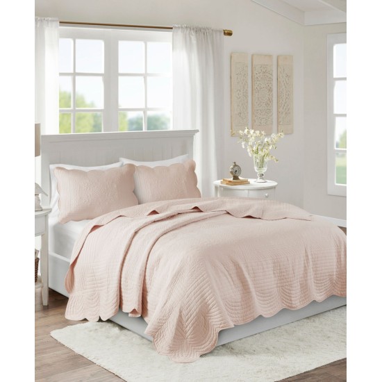  Tuscany 3-Pc. Full/Queen Coverlet Set, Blush