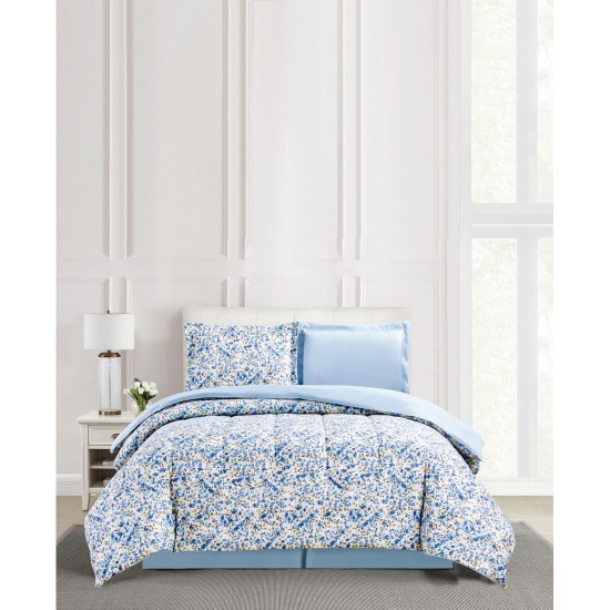  Lucy 2-Pc. Reversible Twin Comforter Set Bedding, Blue