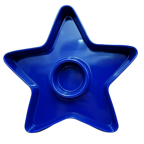 Martha Stewart Collection Star Chip Dip Plate Blue
