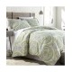  Classic Paisley 3 Piece Reversible Comforter Set Bedding, Green