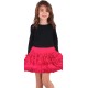  Toddler Baby Girls Frilled Skirt – Peruvian Pima Cotton, Elastic Waist, Pull-On, Solid Colors, Hot Pink, 4