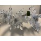  Velvet Poinsettia Aritificial Christmas Pick Artificial-Flowers, 26″, Silver, 3 Piece