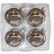  Silver Shiny Glass Ball Christmas Ornaments 3.25 Inch Set of 4