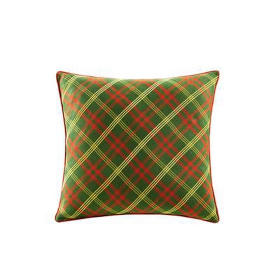  Holiday Plaid 2-Pack Decorative Pillow, 20″ x 20″, Green