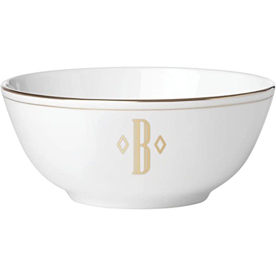  Federal Gold Block Monogram Dinnerware Placesetting Bowl, B