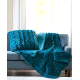  Ruched Faux-Fur Throw, 50″ x 60″ – Teal