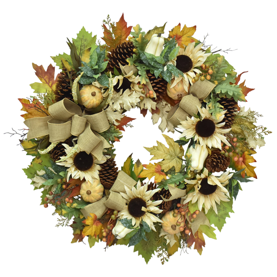  Fall Harvest Wreath, Artificial 30 in