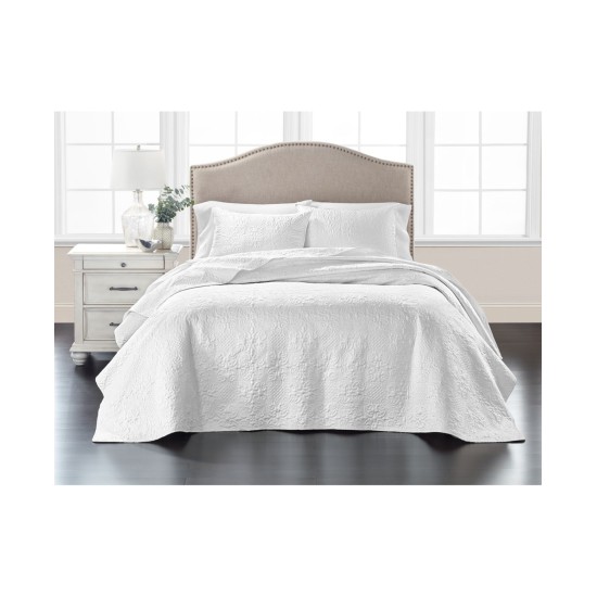  Embroidered Silky Satin Bedspread, Queen