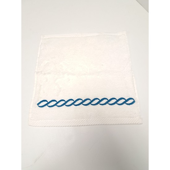 Matouk Classic Chain Basic Washcloth. Turquoise, 12x12