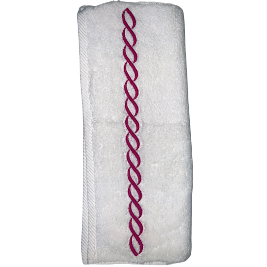Matouk Milagro Classic Chain Basic Hand Towel, Magenta, 20×32