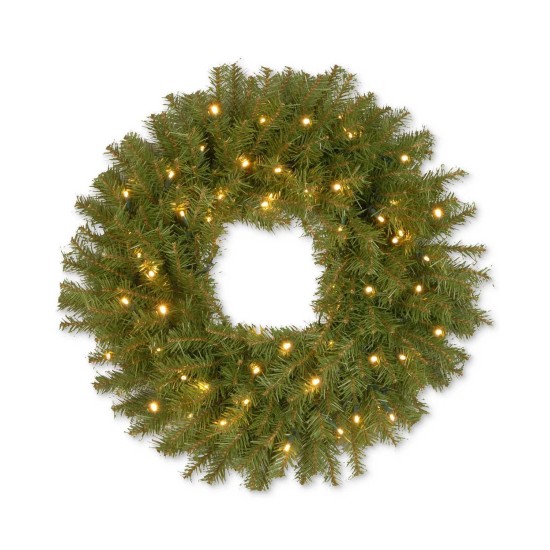  24 Inch Norwood Fir Wreath with Warm White Led Lights