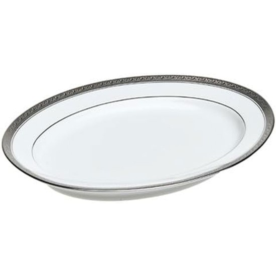  Crestwood Platinum 14-Inch Medium Oval Serving Platter, White