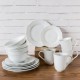 Over and Back Crest 16Pc Dinnerware Set, White