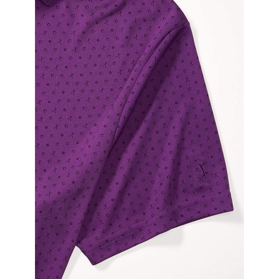 Men’s Short-Sleeve Polo T-Shirt, Purple, Small