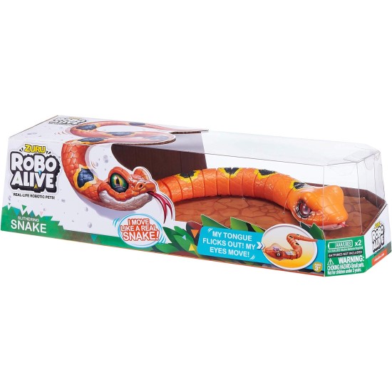 Robo Alive Slithering Snake Battery-Powered Robotic Toy by , Orange