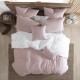  Valatie 100% Cotton Garment Washed & Dyed Reversible Duvet Cover Set, Pink