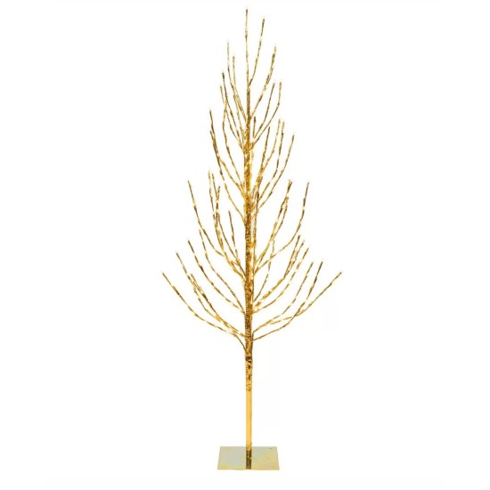  5′ Gold Artificial Christmas Tree With 336 Warm White Led Lights