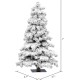 7′ Flocked Spruce Artificial Christmas Tree, Unlit – Snow Covered Faux Tree – Seasonal Indoor Home Decor