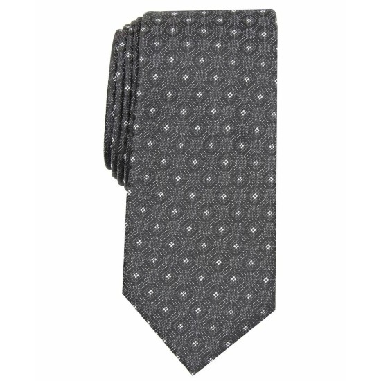  Men's Martin Slim Geometric Skinny Tie, Charcoal