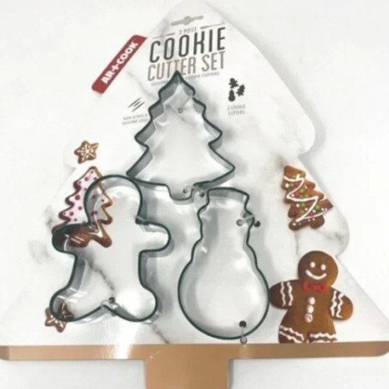 Art and Cook 3 Piece Christmas Cookie Cutter Set