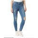  Womens Distressed High-Rise Skinny Jeans, Light Blue, 12
