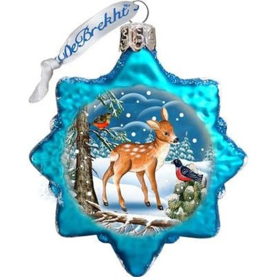 G. Debrekht Santa’s Forest Friends Glass Ornament