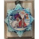  Santa With Polar Bear Glass Ornament, Blue