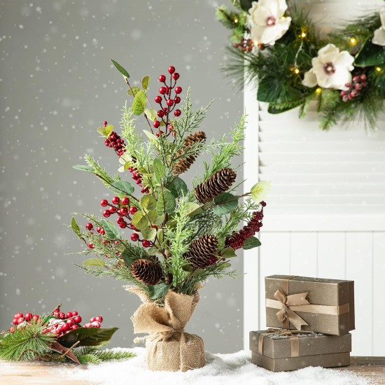  20 in. Christmas Floral Table Tree Decor